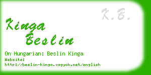 kinga beslin business card